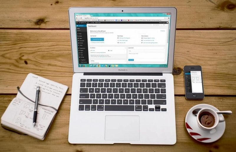 WordPress på laptop